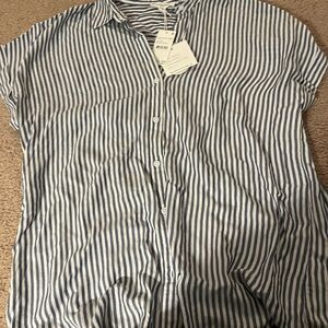 Blue and White Striped Shirt